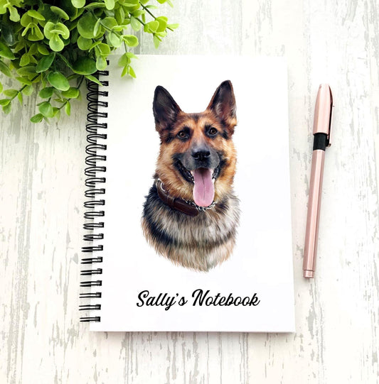 personalised German Shepherd Notebook: Watercolor Dog Lover Gift