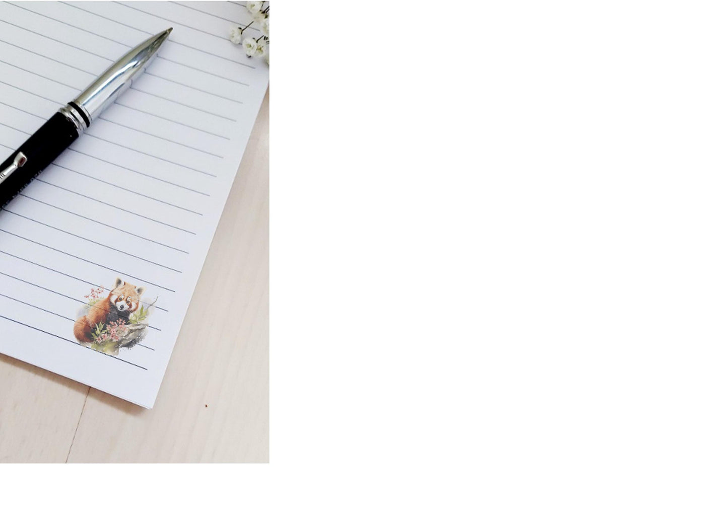 Personalised A5 red panda lined notebook