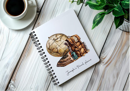 personalised A5 Travel Journal: Vintage Globe Design