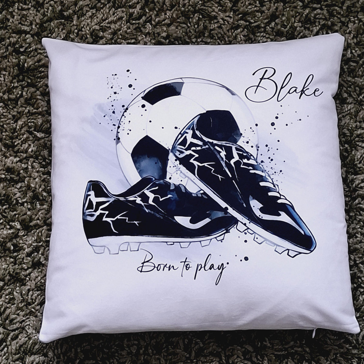 personalised Football Cushion: Polyester Sports Decor, Teen Gift