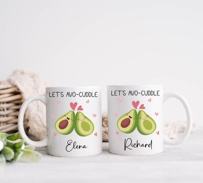 personalised Avocado Mug & Coaster Gift Set - Valentine's Day Avo-Cuddle