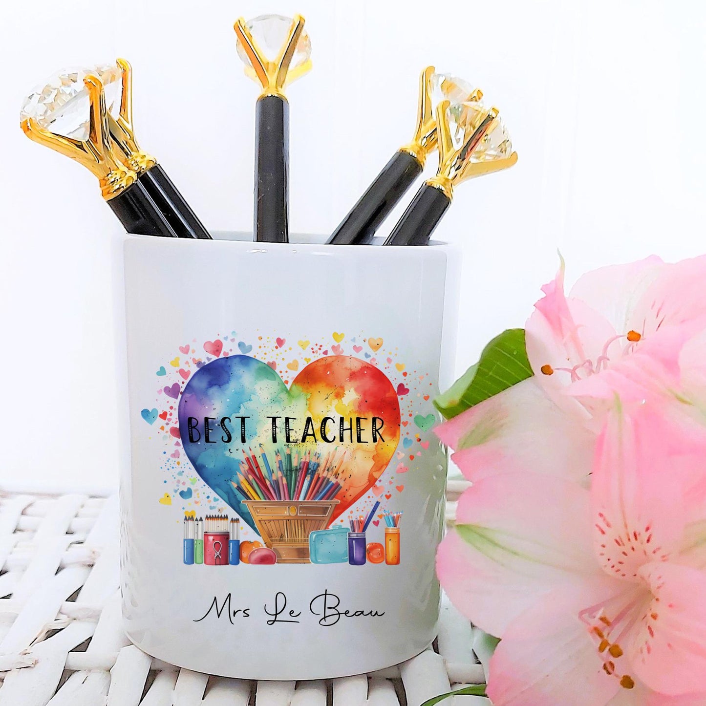 Personalised Best Teacher pen pot