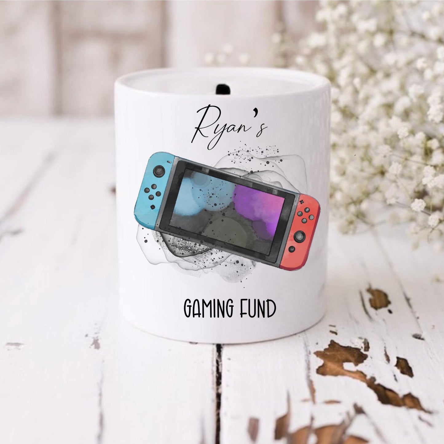 personalised Gaming Console Money Box: Gamer Gift