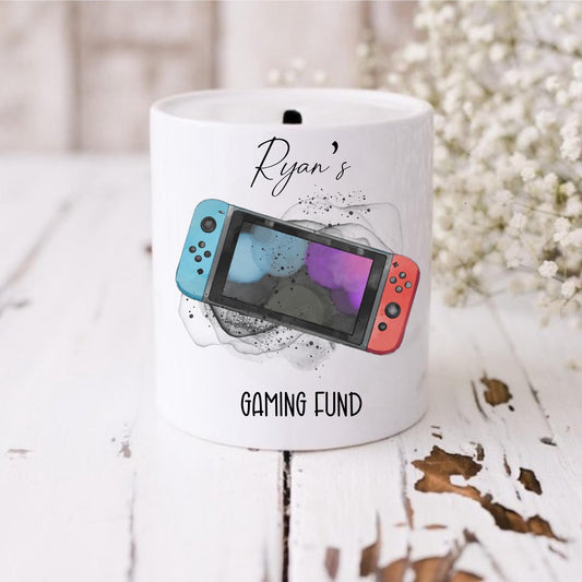personalised Gaming Console Money Box: Gamer Gift
