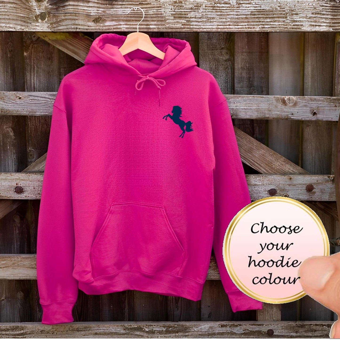 personalised Horse Riding Hoodie: Equestrian Gift for Kids