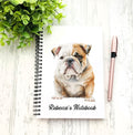 personalised Bulldog Notebook: Watercolor Design, A5 Gift