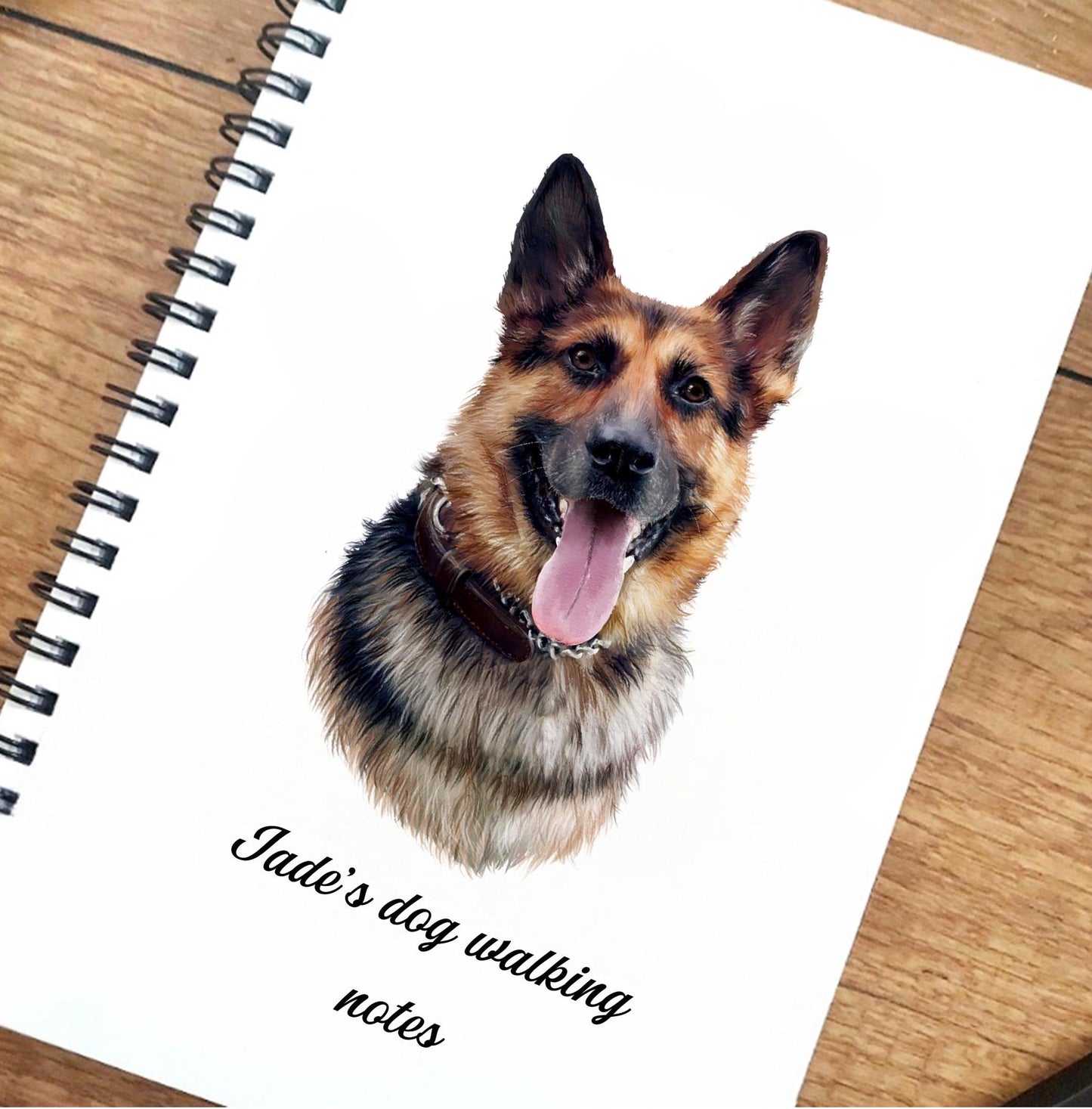 personalised German Shepherd Notebook: Watercolor Dog Lover Gift