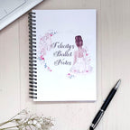 personalised Ballerina Notebook: Watercolor Ballet Gift, A5