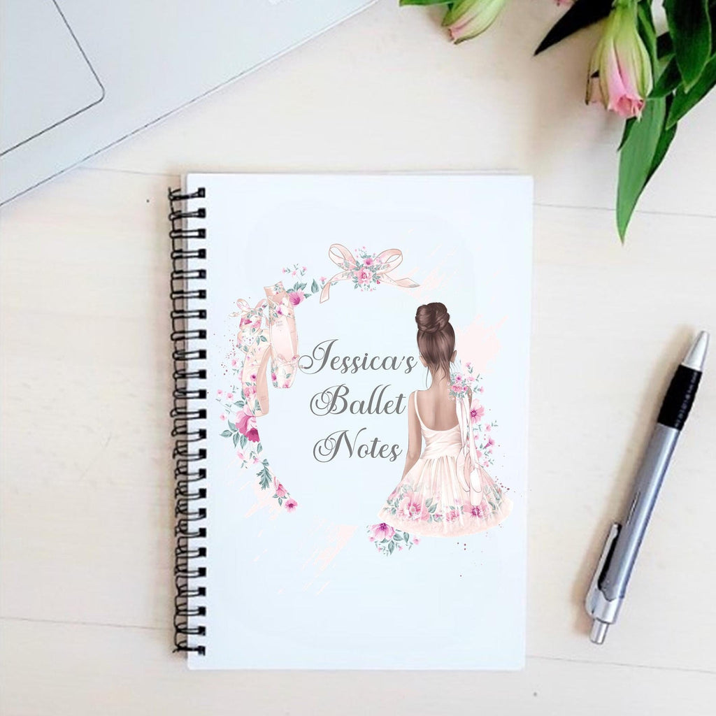personalised Ballerina Notebook: Watercolor Ballet Gift, A5