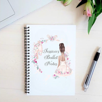 personalised Ballerina Notebook: Watercolor Ballet Gift, A5