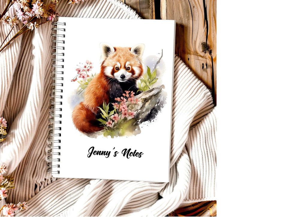 Personalised Red Panda Notebook: Watercolour A5 Journal