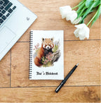 Personalised Red Panda Notebook: Watercolour A5 Journal
