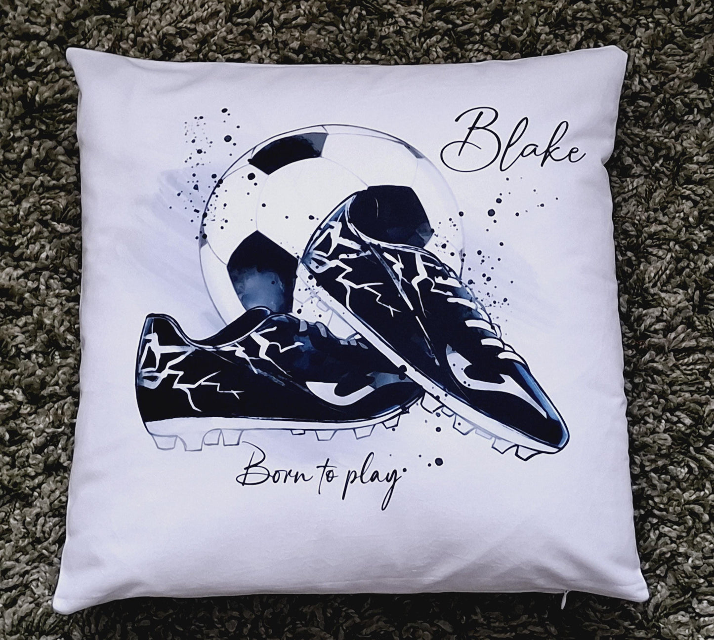 personalised Football Cushion: Polyester Sports Decor, Teen Gift