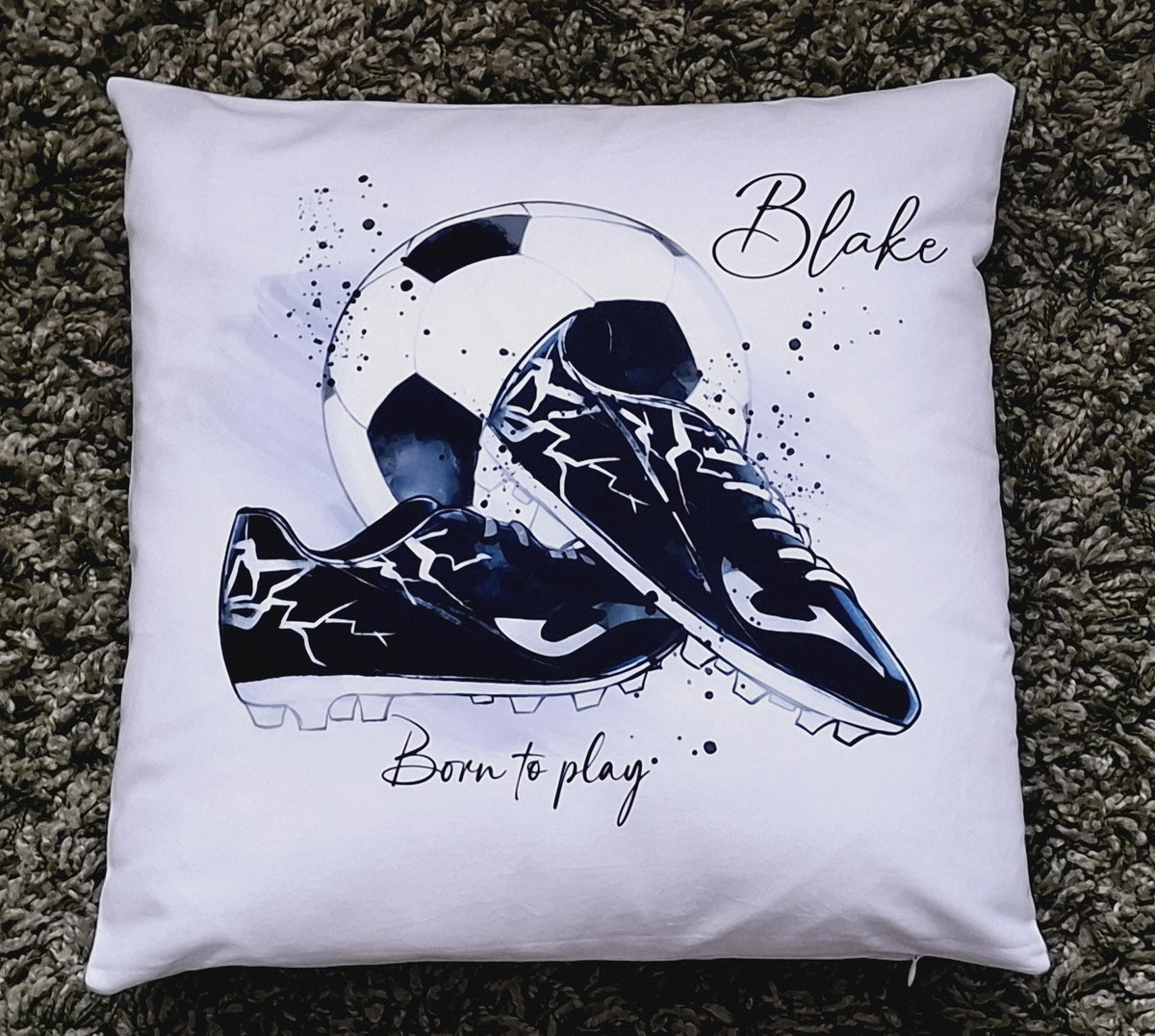 personalised Football Cushion: Polyester Sports Decor, Teen Gift