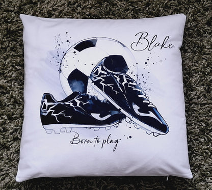 personalised Football Cushion: Polyester Sports Decor, Teen Gift
