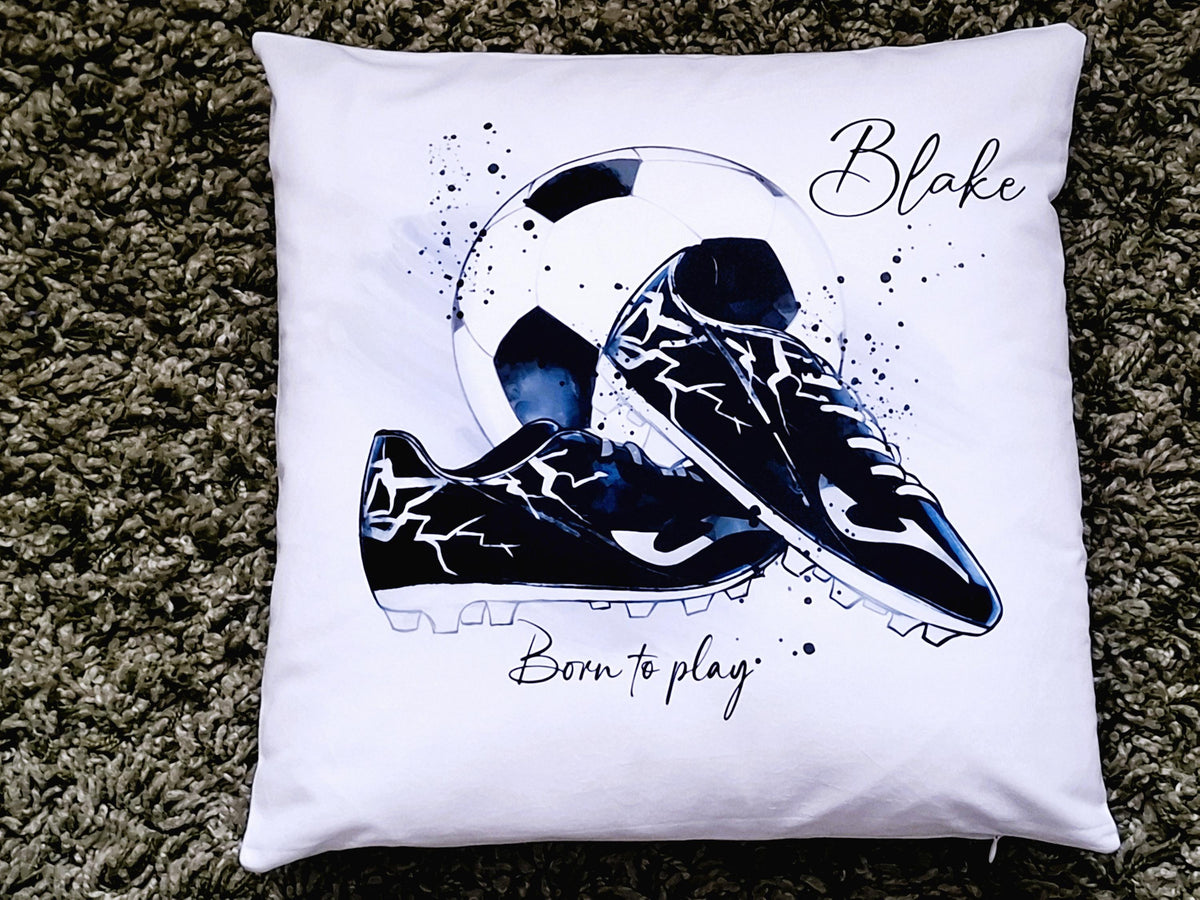 personalised Football Cushion: Polyester Sports Decor, Teen Gift