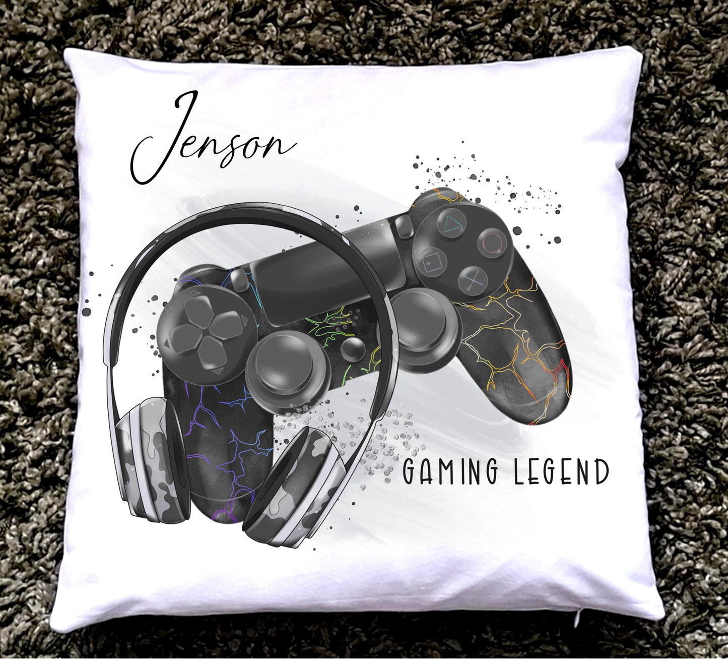 Personalised gamer cushion,  Playstation style Gaming Legend Cushion, gift for him, gift for a teen, gaming gift, boys cushion, gaming decor