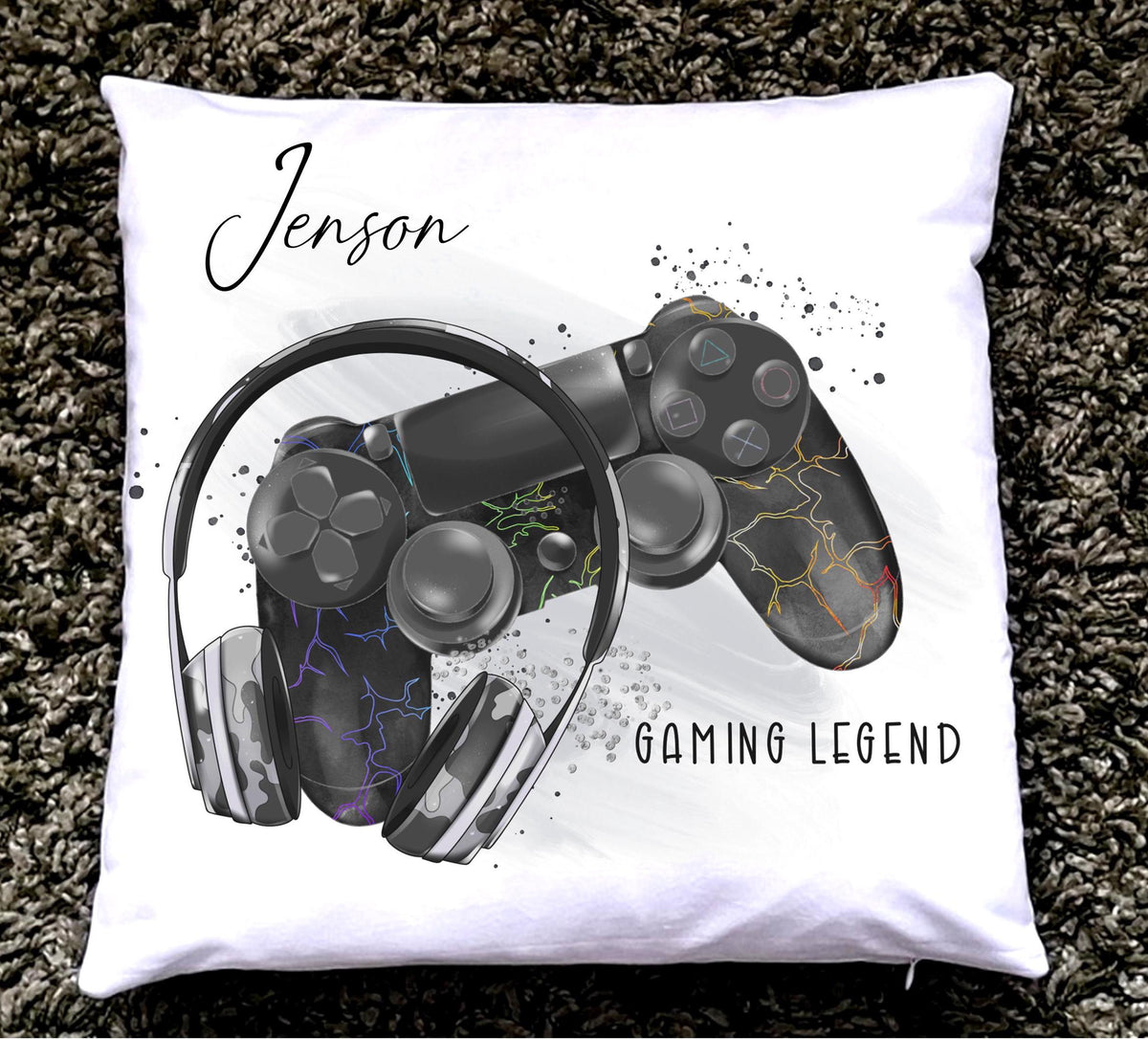 Personalised gamer cushion,  Playstation style Gaming Legend Cushion, gift for him, gift for a teen, gaming gift, boys cushion, gaming decor
