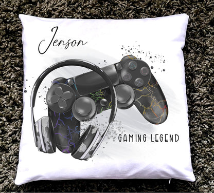 Personalised gamer cushion,  Playstation style Gaming Legend Cushion, gift for him, gift for a teen, gaming gift, boys cushion, gaming decor