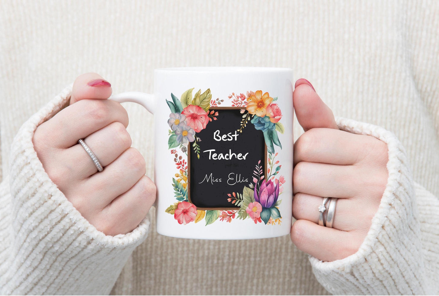 Personalised Best Teacher chalkboard mug