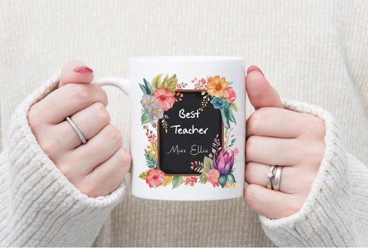 Personalised Best Teacher mug, chalkboard mug, gift for teacher, gift for teaching assistant, Best Teaching Assistant gift