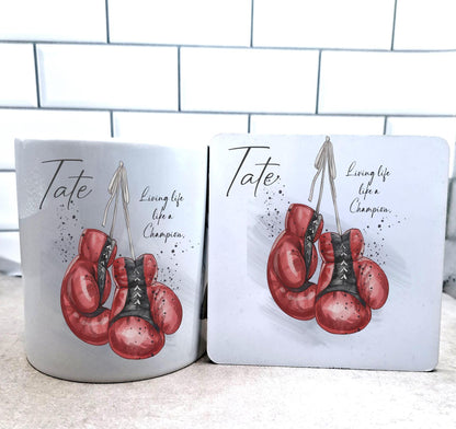 personalised Boxing Glove Mug: Gift for Boxing Fan