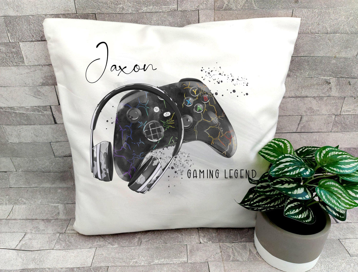 Personalised gamer cushion, XBox style Gaming Legend cushion, gift for him, gift for a teen, gaming gift