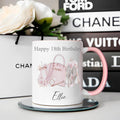 personalised 18th Birthday Mug: Handbag & Heels Design