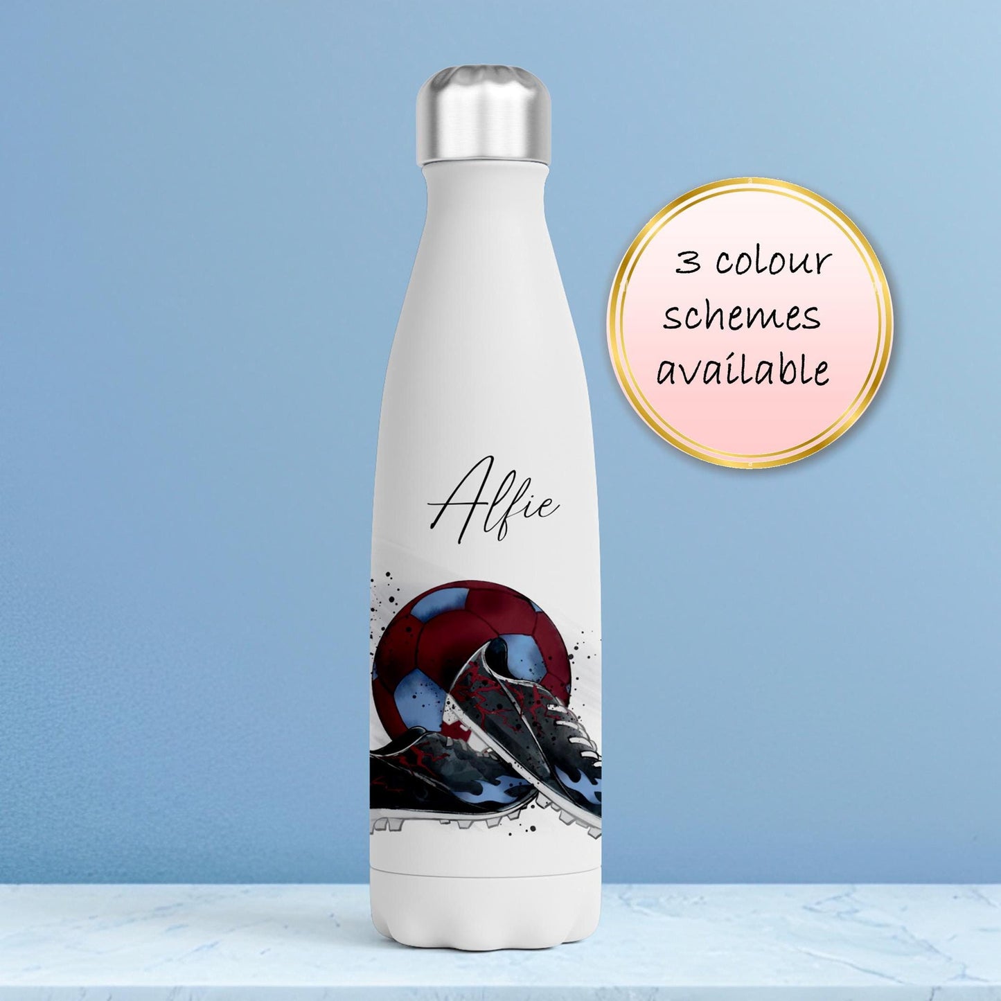 Personalised football water bottle