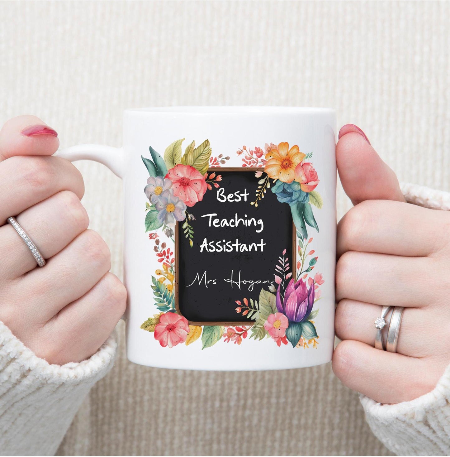 Personalised Best Teacher chalkboard mug