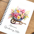 Floral Wheelbarrow Gardening Notebook: Planting Journal