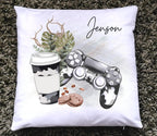 Personalised Gamer Boy Cushion: Camo Controller Gaming Gift