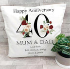 personalised 40th Anniversary Cushion: Ruby Wedding Keepsake