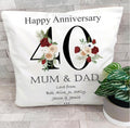 Personalised 40th Anniversary Cushion, Ruby Wedding Keepsake gift