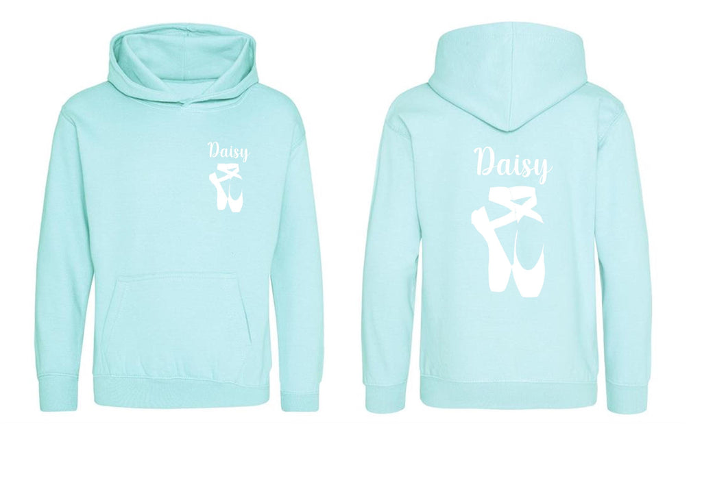 Personalised Ballet Slippers Hoodie, Dance Gift for Girls