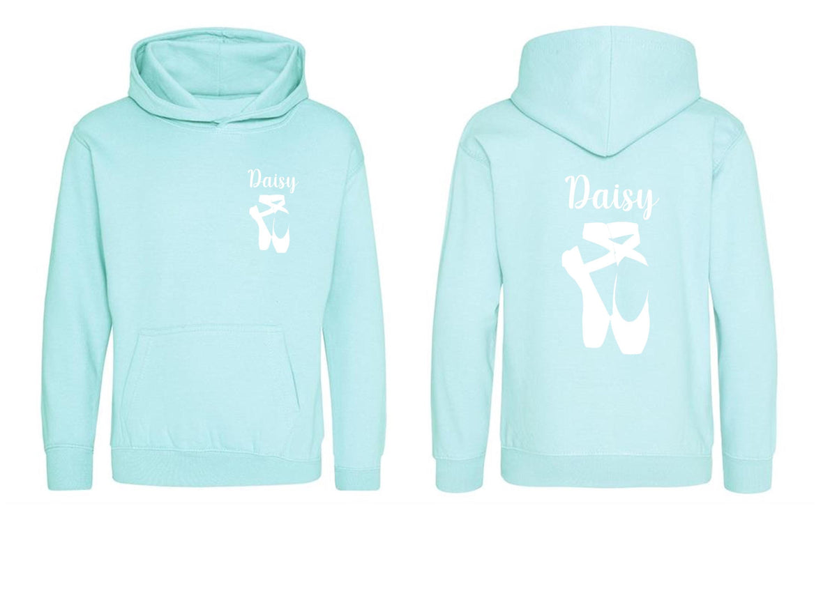 Personalised Ballet Slippers Hoodie, Dance Gift for Girls