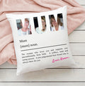 Personalised photo cushion for Mum, Nan, Aunt, Mother's Day cushion, Mum cushion