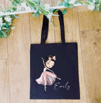 personalised Ballerina Tote Bag: Dancer Gift, Custom Name