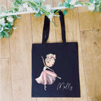personalised Ballerina Tote Bag: Dancer Gift, Custom Name