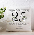 Personalised 25th Anniversary Cushion: Silver Wedding Keepsake Gift