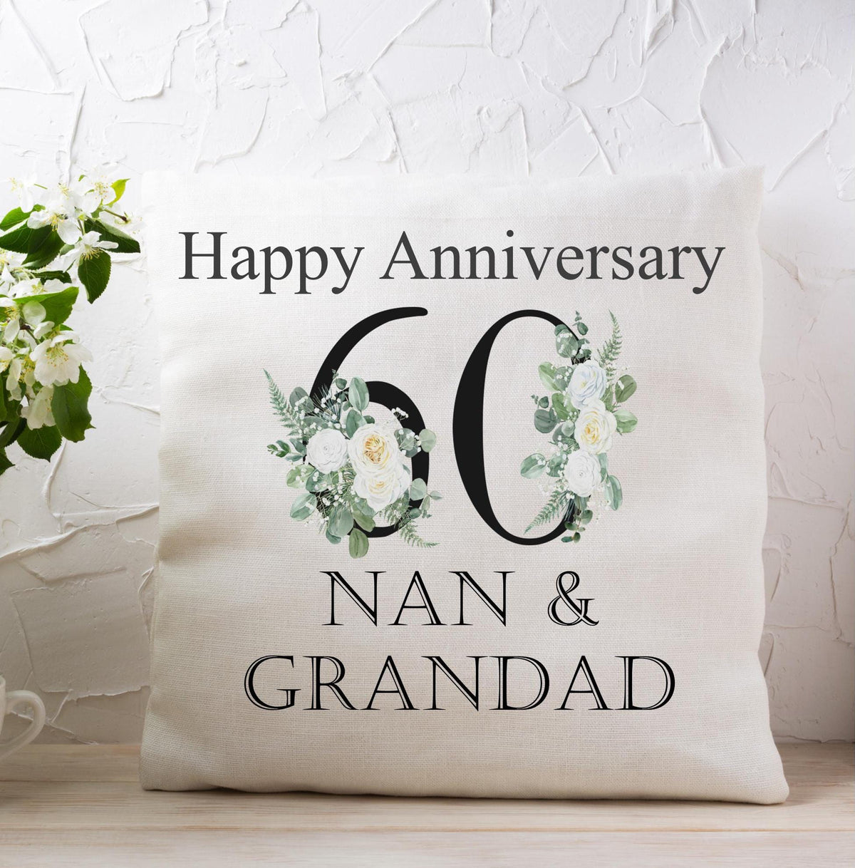 Personalised Diamond Anniversary Cushion