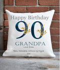Personalised 90th Birthday Cushion for Dad, 90th Birthday cushion, 90th birthday gift for Grandad
