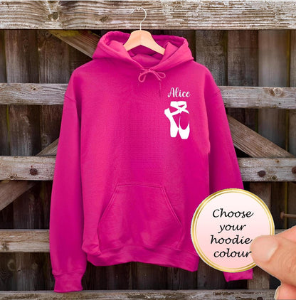 Personalised Ballet Slippers Hoodie: Custom Dance Gift