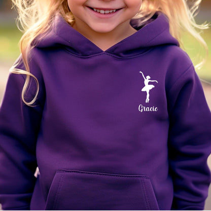 Personalised Ballet Dancer Basics Hoodie, bespoke dance gift, gifts for dancers, ballet hoodie, personalised dancewear