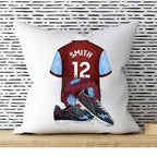 Personalised Football Cushion: Claret & Blue Kit, Teen Gift