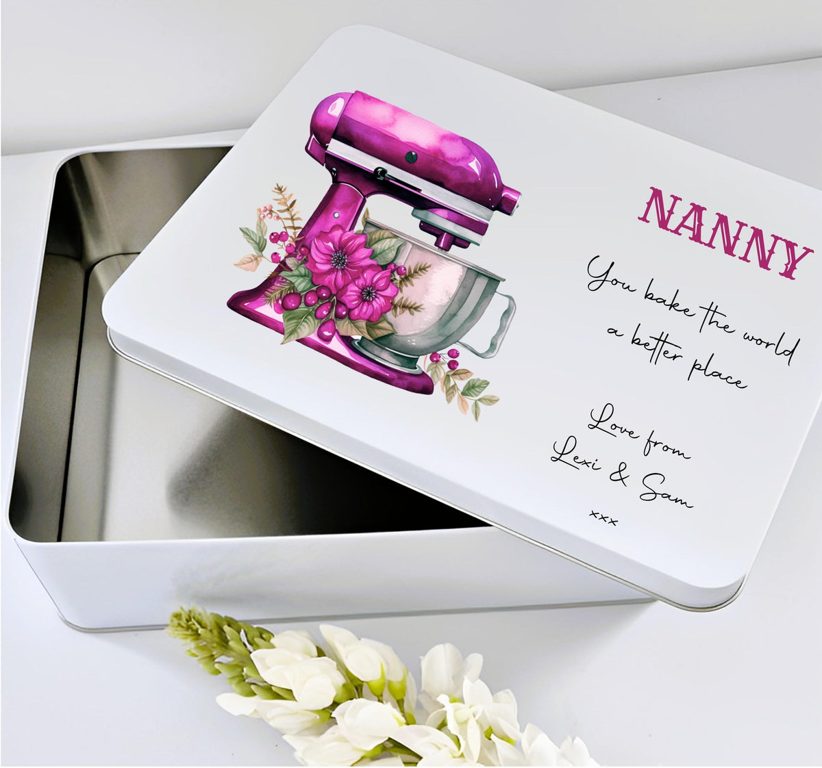 Personalised baking tin for Mum, You bake The World, Nan Baking Gift, Personalised Mother’s Day Gift, Cake Tin, Baking Gift for Nan