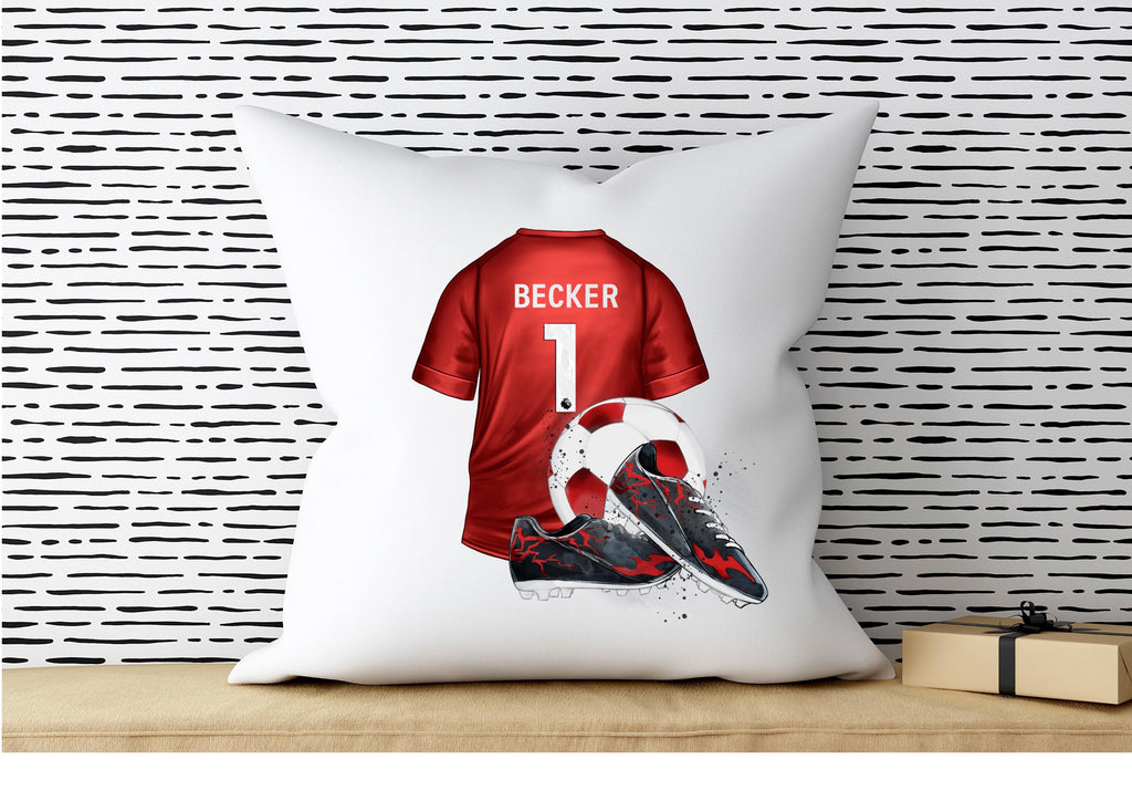 Personalised Football Cushion: Liverpool Shirt Gift, Teen Room Decor