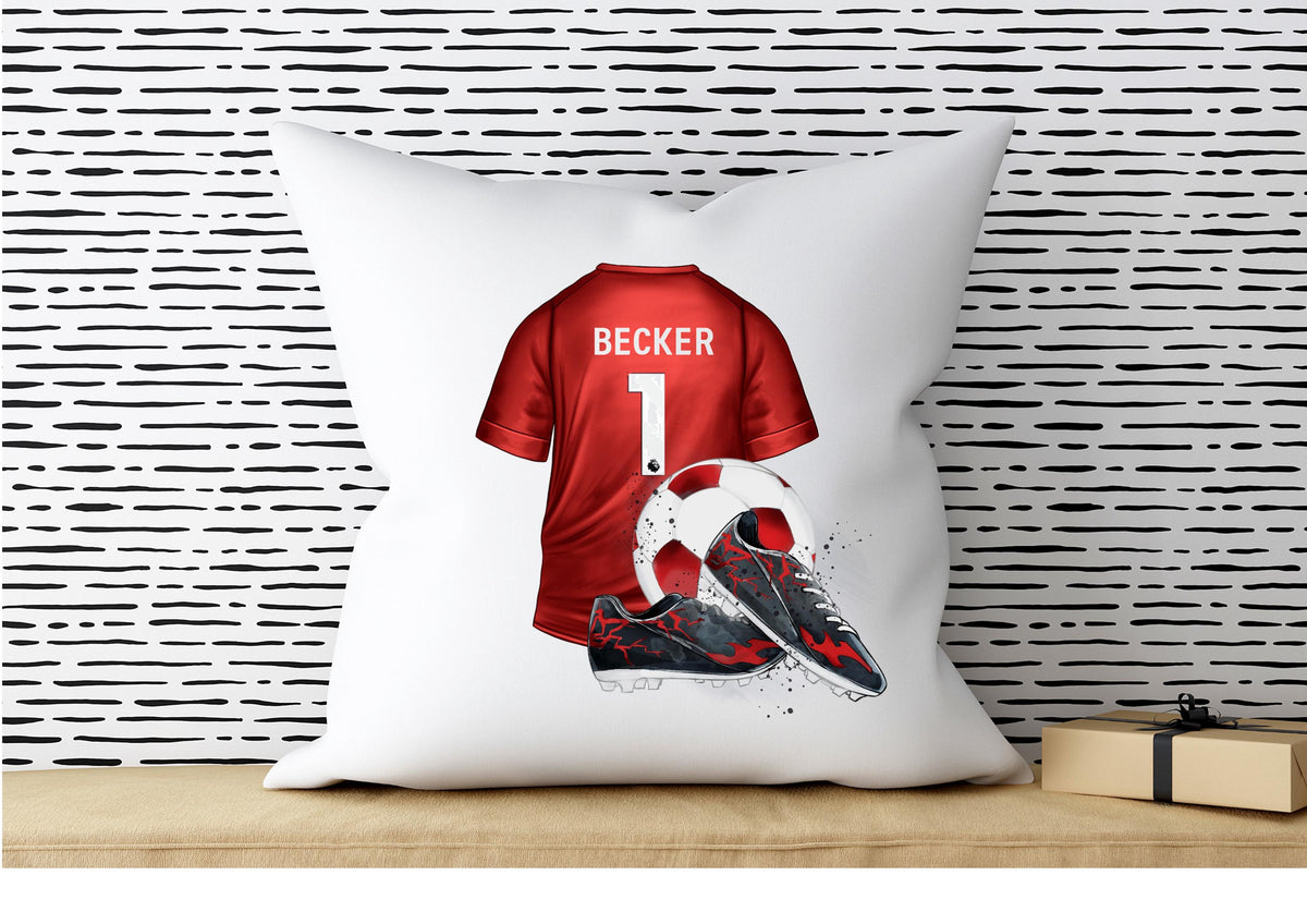 Personalised Football Cushion: Liverpool Shirt Gift, Teen Room Decor