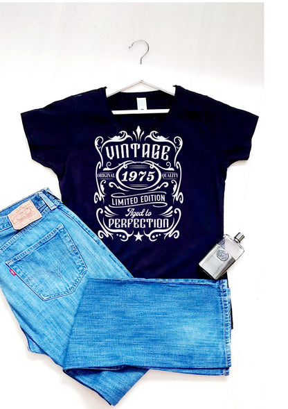 Mens 50th Birthday T-Shirt: 1975 Limited Edition Vintage Style