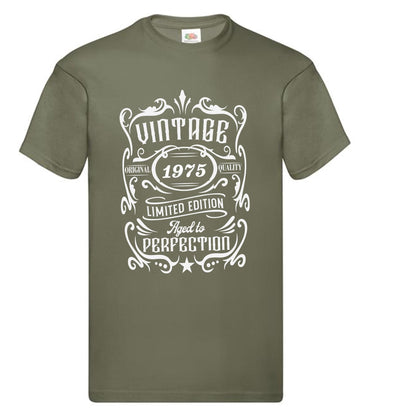 Mens 50th Birthday T-Shirt: 1975 Limited Edition Vintage Style